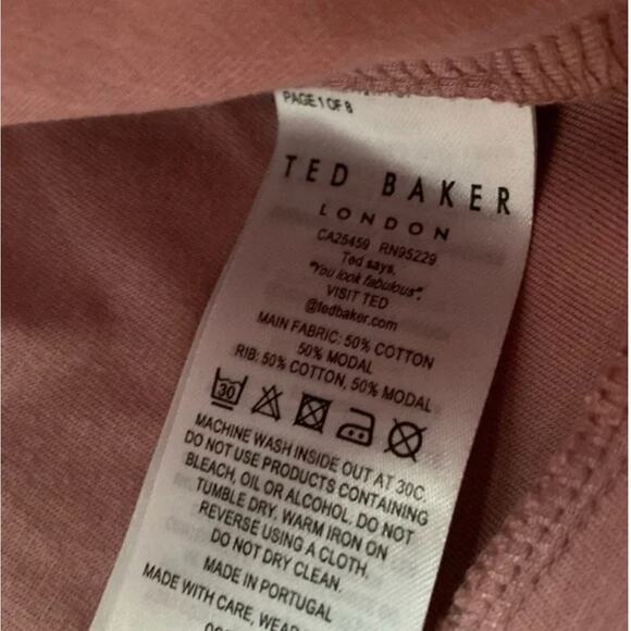 Ted Baker Pink Ruffled Crewneck Sweatshirt Sz 2 - Picture 4 of 4